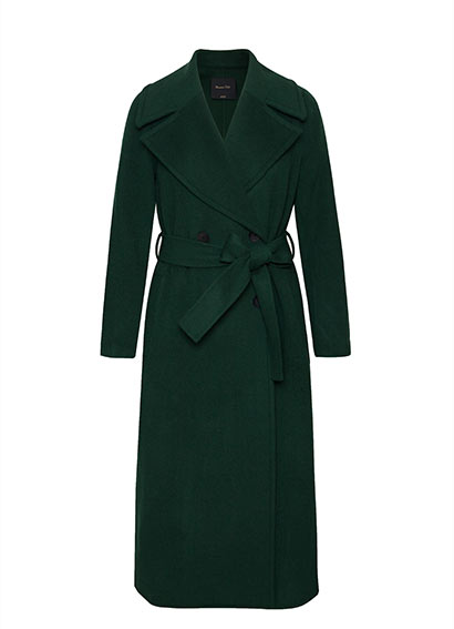 Womens Large Lapel Double-Breasted Woolen Overcoat
